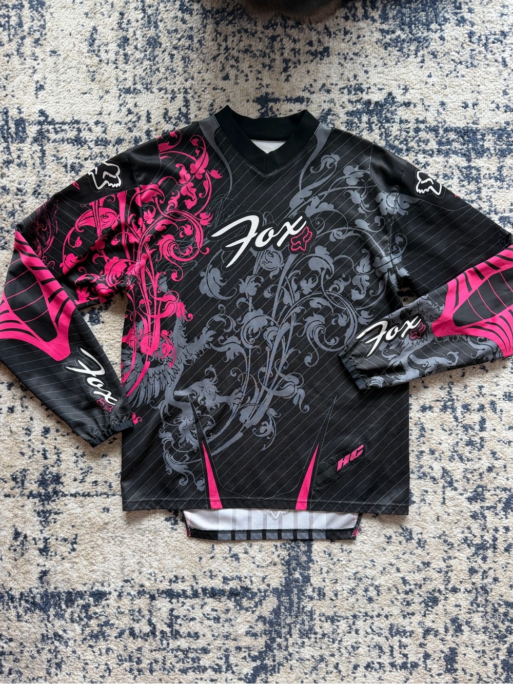 Fox Women’s Long Sleeve Motocross Jersey - Black & Hot Pink